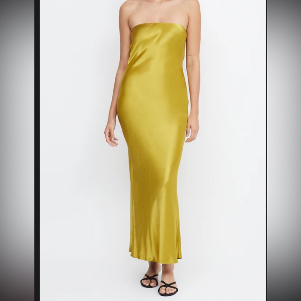 BEC + BRIDGE Moon Dance Strapless Dress - Olive Oil